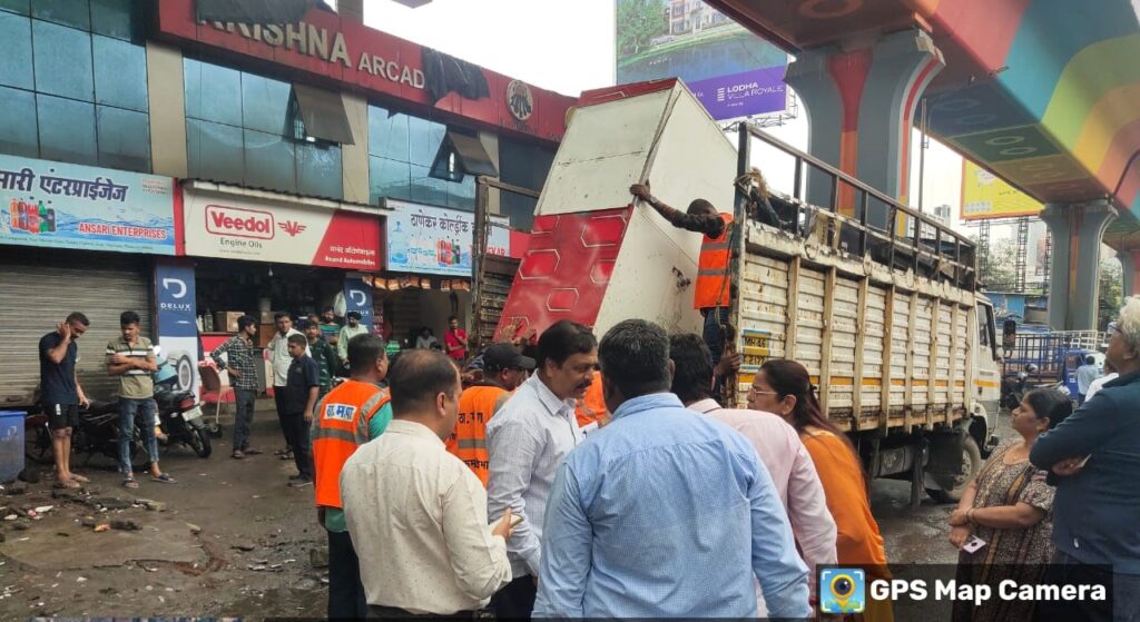भिवंडी बायपास रस्त्यावर ठाणे महापालिकेची धडक कारवाई